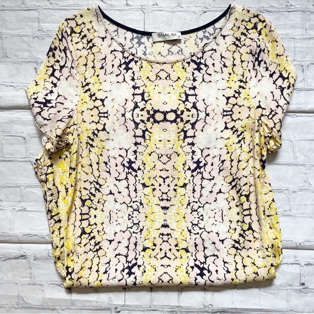 Sam & Lavi Pink Yellow & Black Snake Print Mini Dress